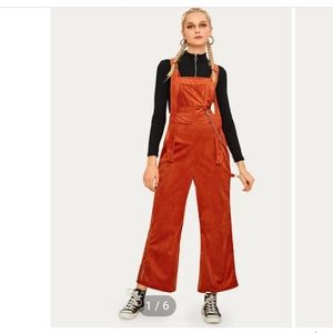 🌼OFFERS🌼Romwe Orange Corduroy Overalls